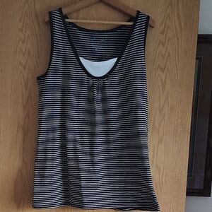 Just My Size Tank Top Black White NWT